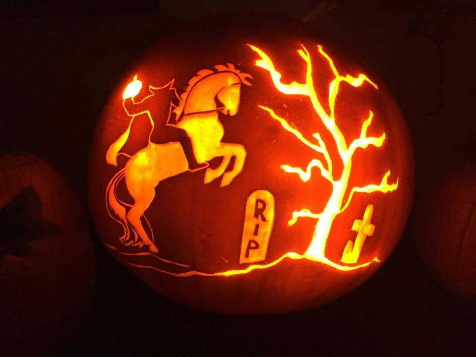 Halloween Pumpkin Fire Headless Horseman