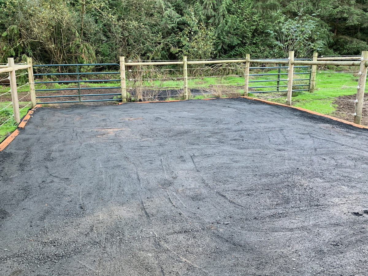 Horse paddock after Lighthoof with a firm level gravel surface where the mud used to be