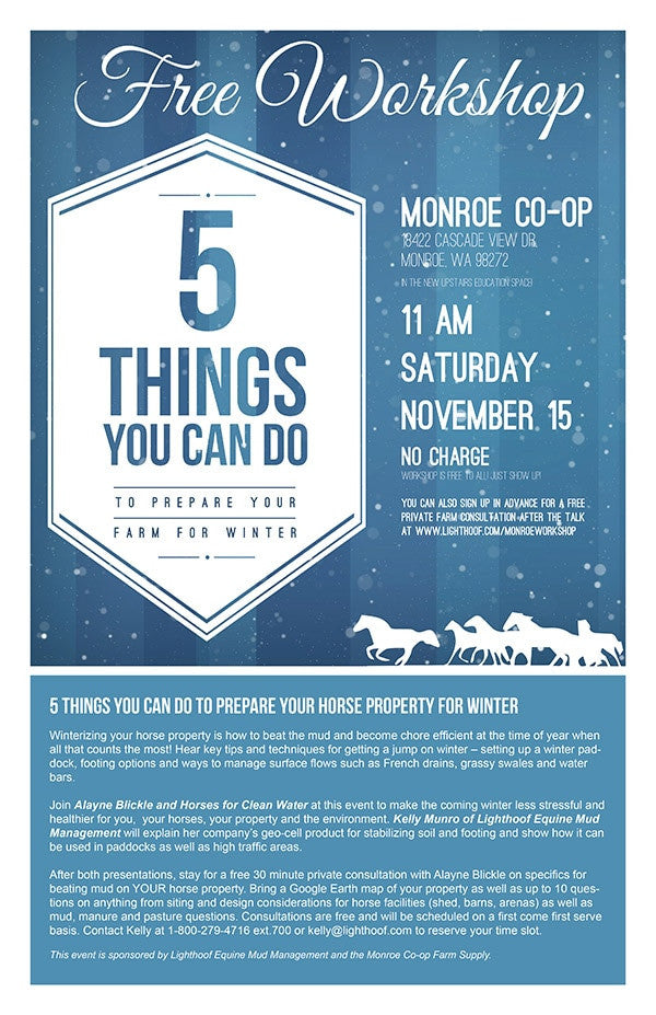 Free Workshop: 5 Things You Can Do to Prepare Your Horse Property for Winter